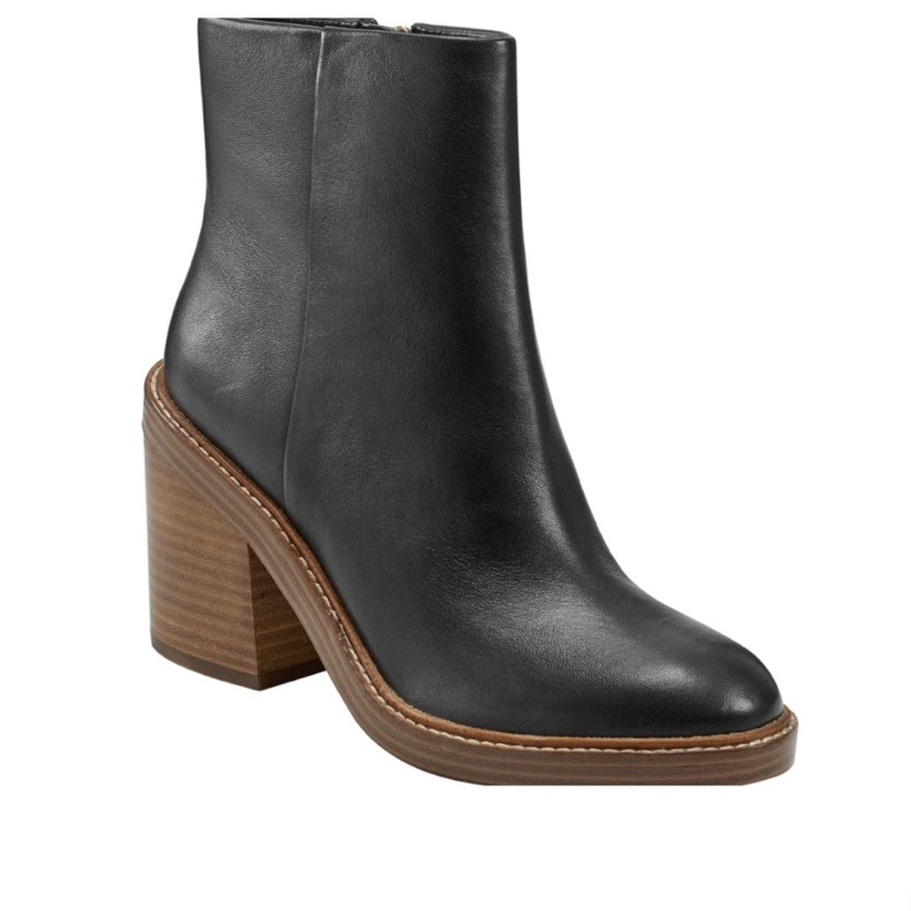 Marc Fisher Haleena Round Toe Booties in Black